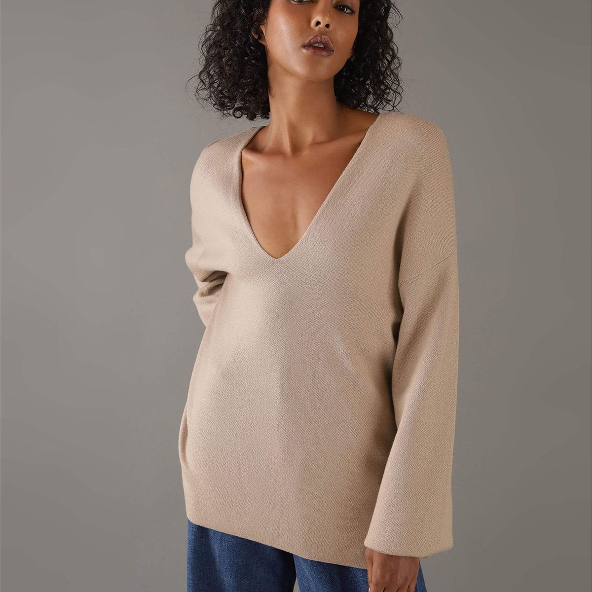 CALVIN KLEIN - Sweater Wool Blend Beige Calvin Klein