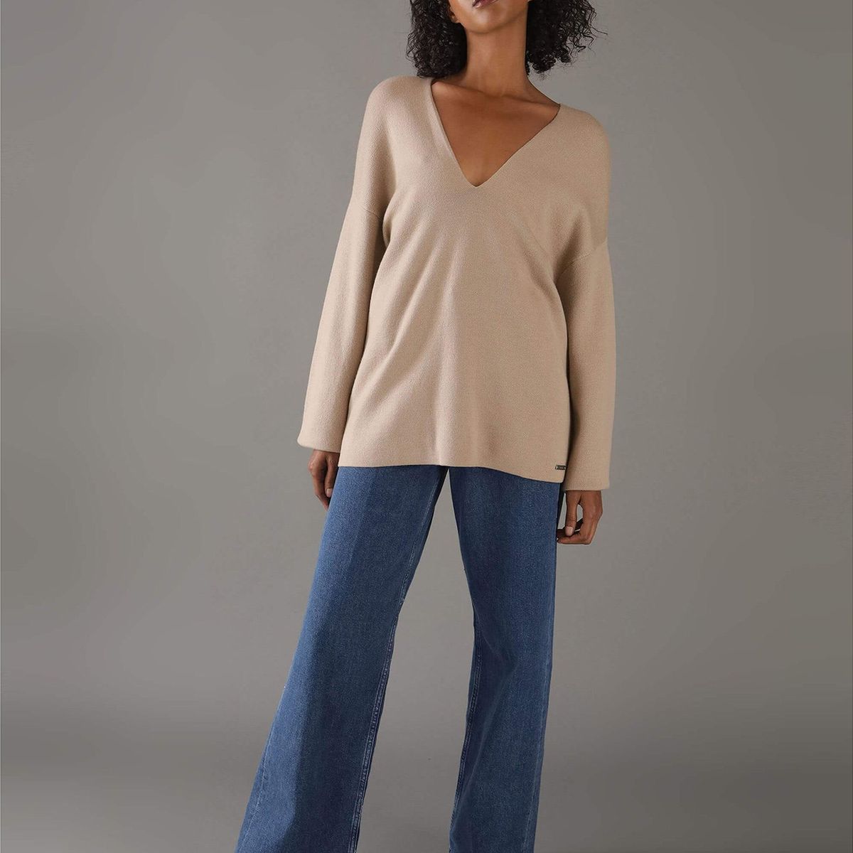 CALVIN KLEIN - Sweater Wool Blend Beige Calvin Klein