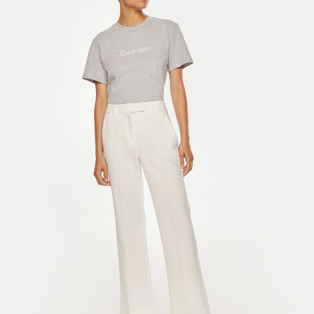 CALVIN KLEIN - Polera Hero Logo Regular Gris Calvin Klein