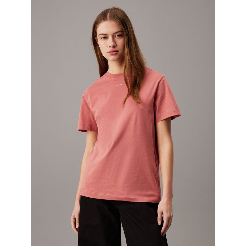 CALVIN KLEIN - Polera Nano Logo Regular Rosado Calvin Klein