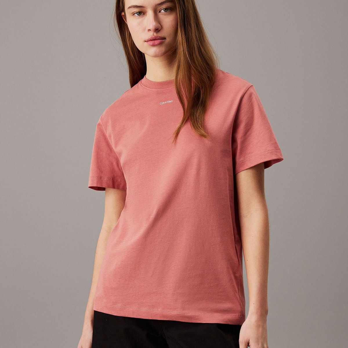 CALVIN KLEIN - Polera Nano Logo Regular Rosado Calvin Klein SM8