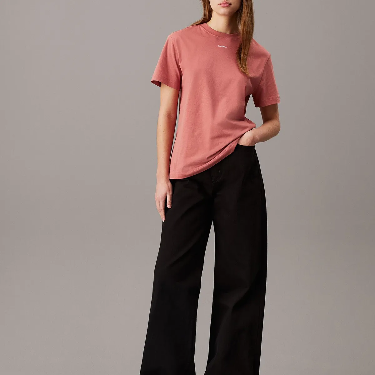 CALVIN KLEIN - Polera Nano Logo Regular Rosado Calvin Klein SM8