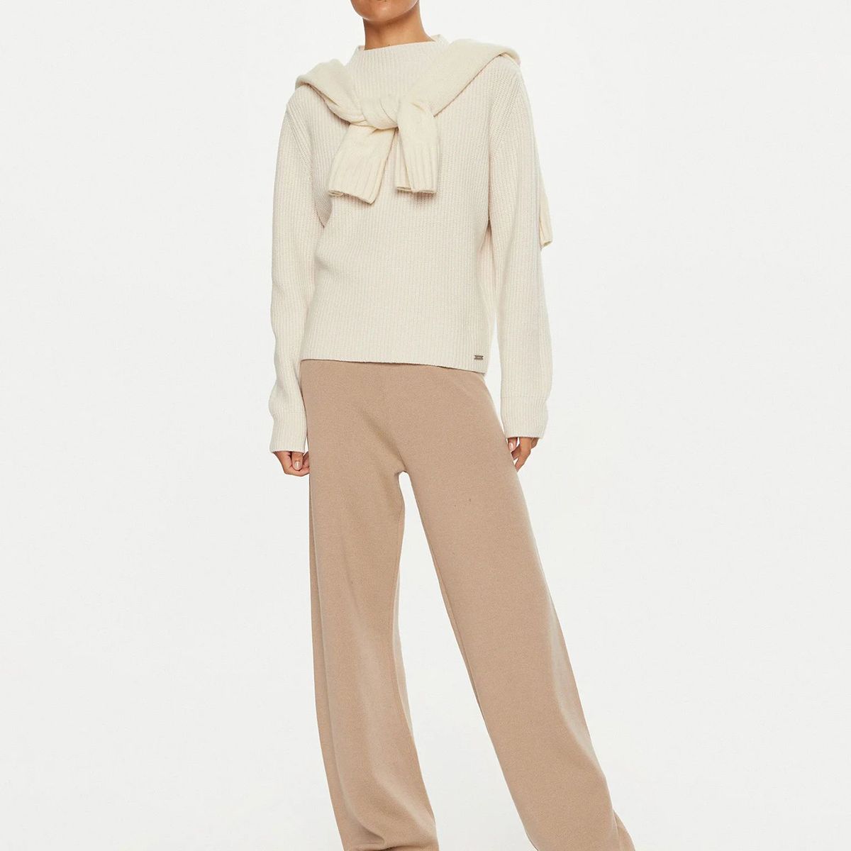 CALVIN KLEIN - Pantalones Wool Blend Beige Calvin Klein