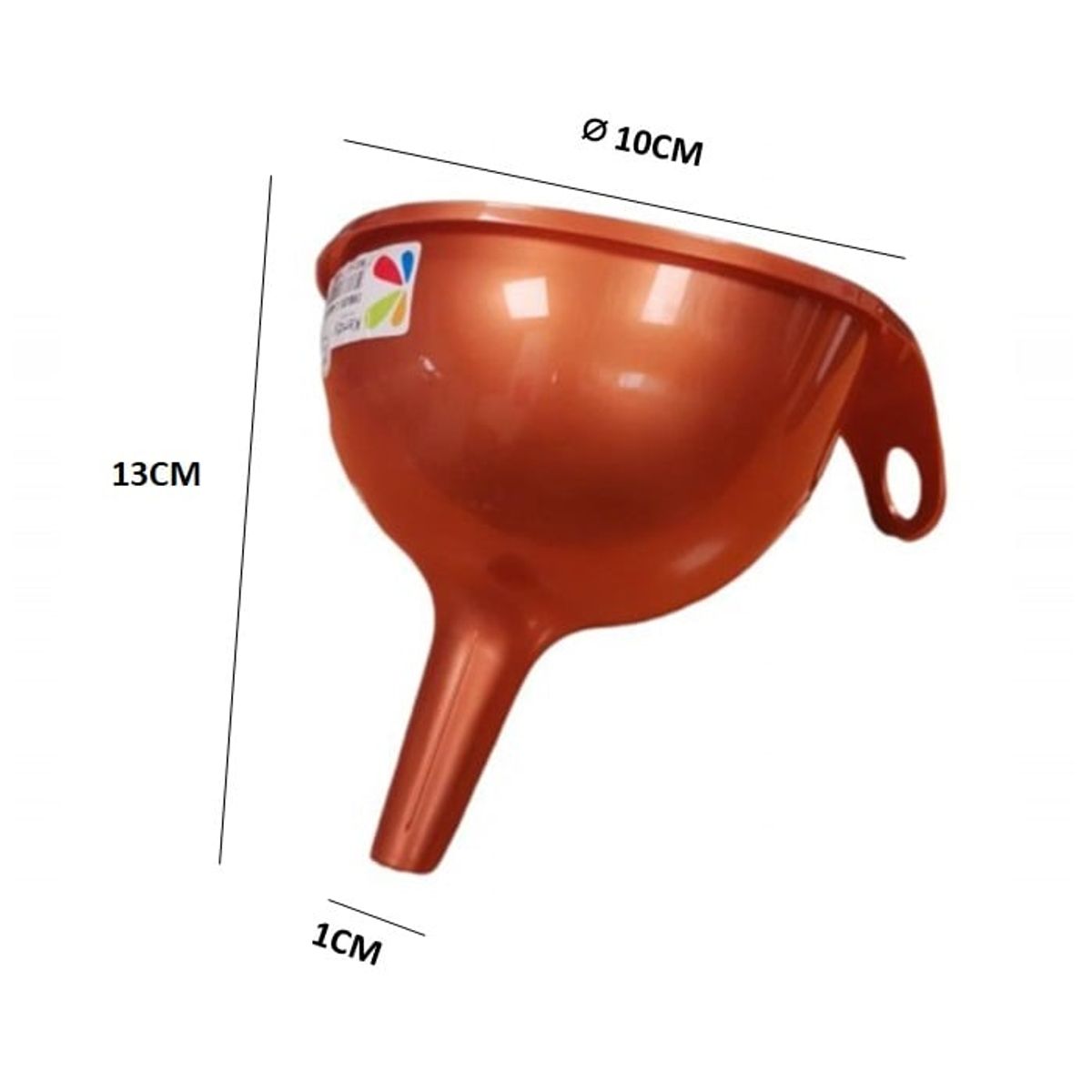 KENDY - Pack 8 Embudos Plastico 10cm Con Asa N°1 Multiuso