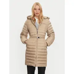 CALVIN KLEIN - Parka Padded Smocking Beige
