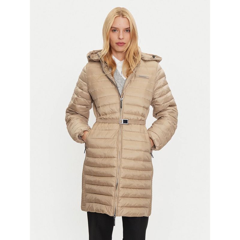 CALVIN KLEIN - Parka Padded Smocking Beige Calvin Klein