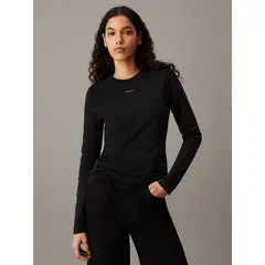 CALVIN KLEIN - Polera Nano Logo Slim Negro