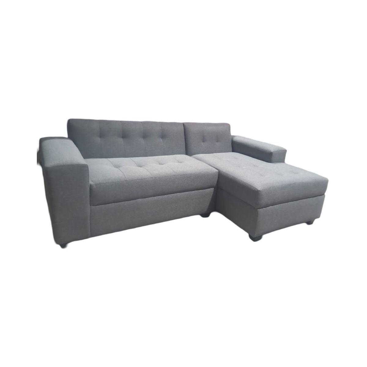 MUEBLES NEW - SECCIONAL MILAN DERECHO GRIS LINO.