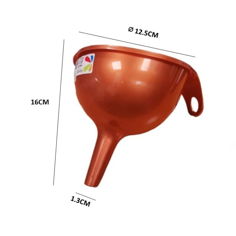 KENDY - Pack 8 Embudos Plastico 12cm Con Asa N°2 Multiuso