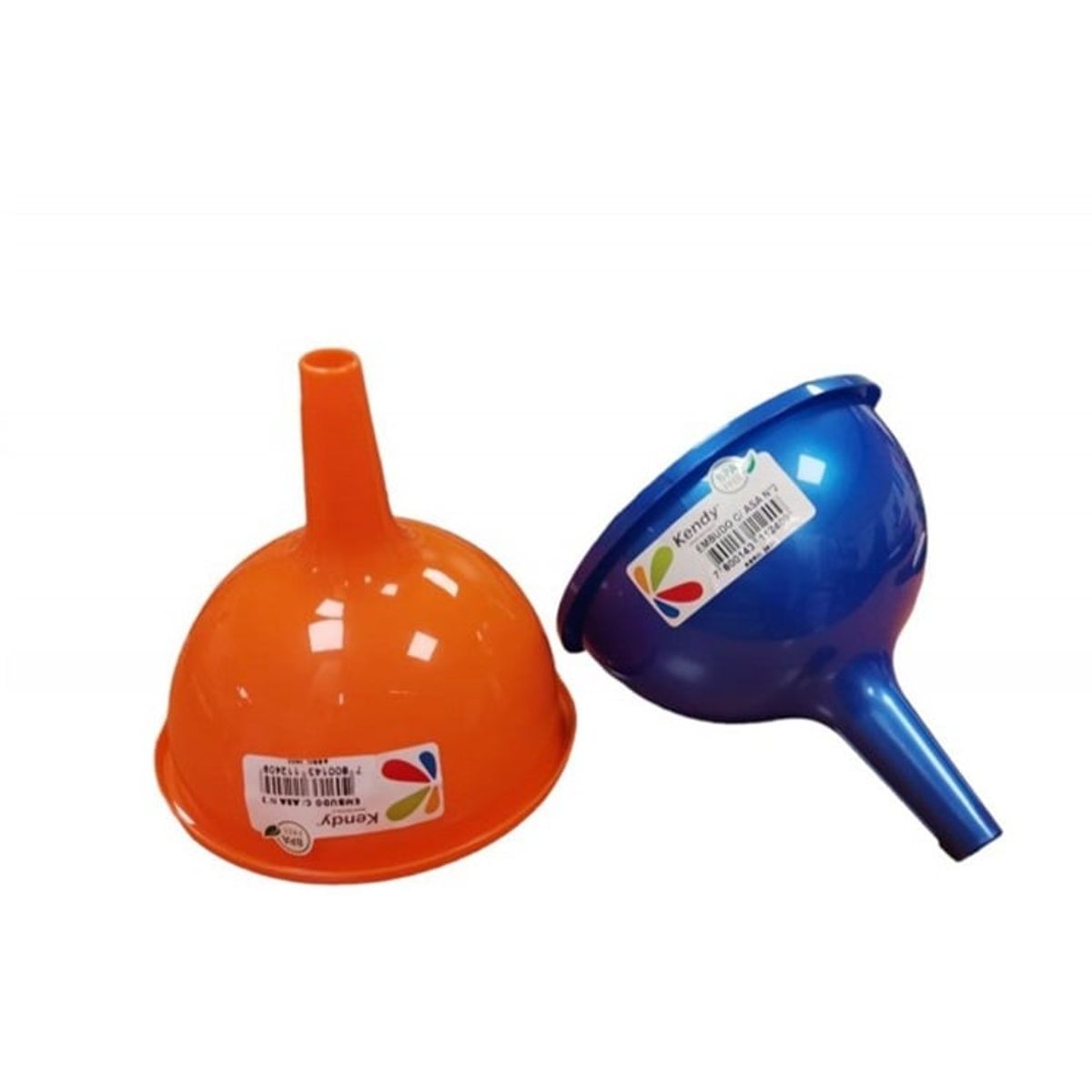 KENDY - Pack 8 Embudos Plastico 12cm Con Asa N°2 Multiuso