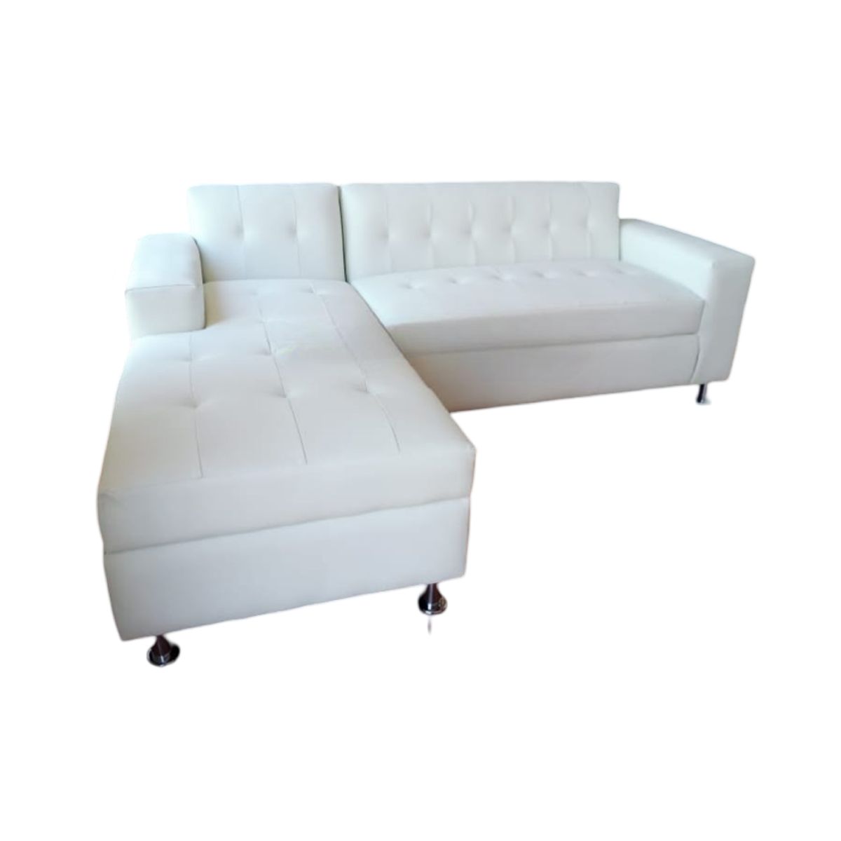 MUEBLES NEW - SECCIONAL MILAN IZQUIERDO BLANCO ECOCUERO.