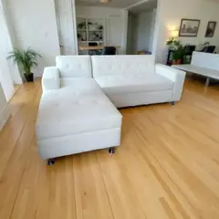 MUEBLES NEW - SOFA SECCIONAL MILAN IZQUIERDO BLANCO ECOCUERO