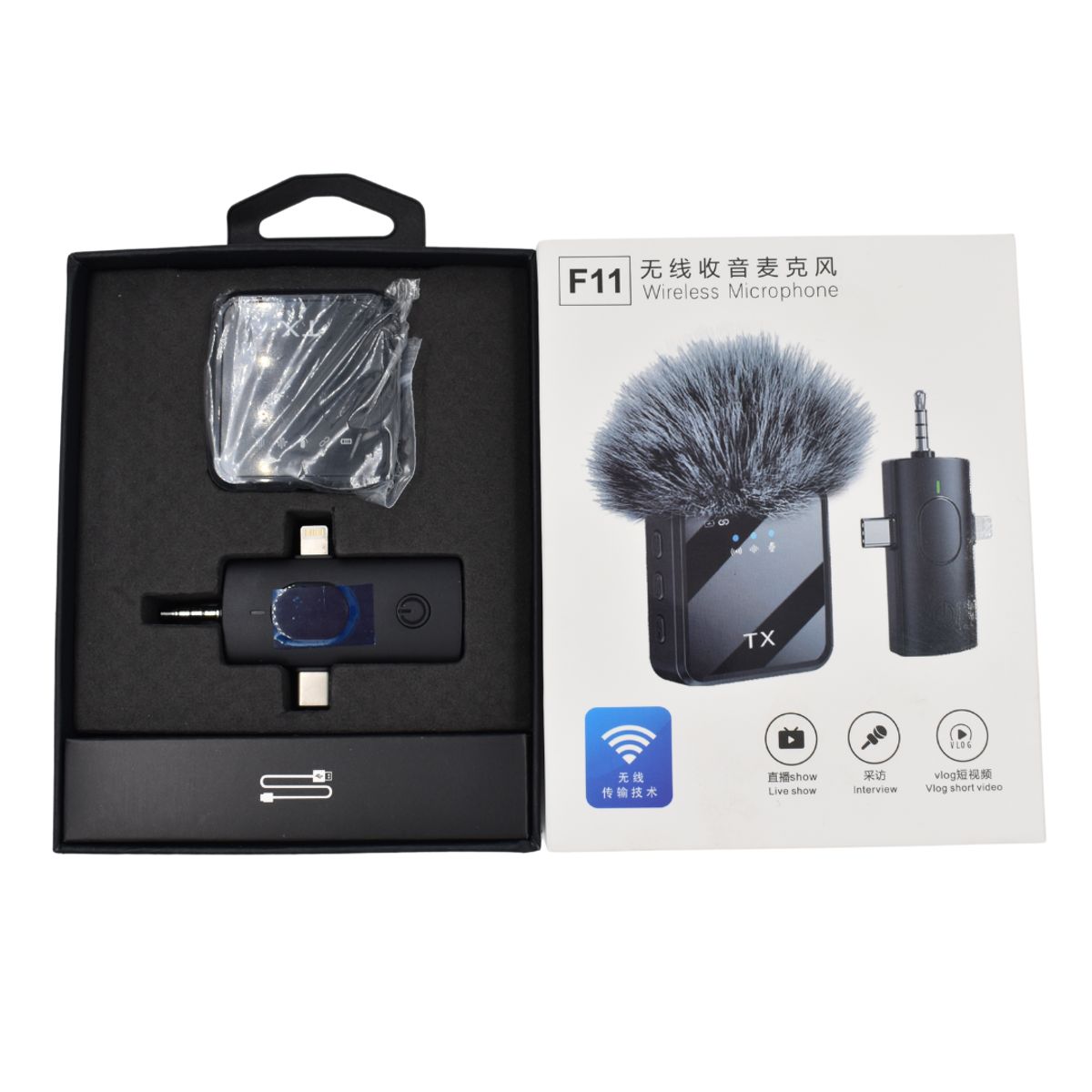 TX - Micrófono Inalámbrico De Solapa Con Entrada iPhone-Android