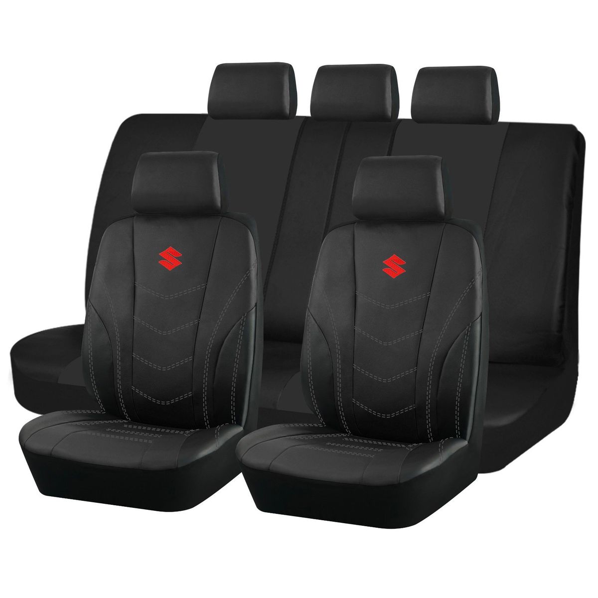 GENERICO - Fundas Cubre Asiento Auto Suzuki Eco Cuero Negro