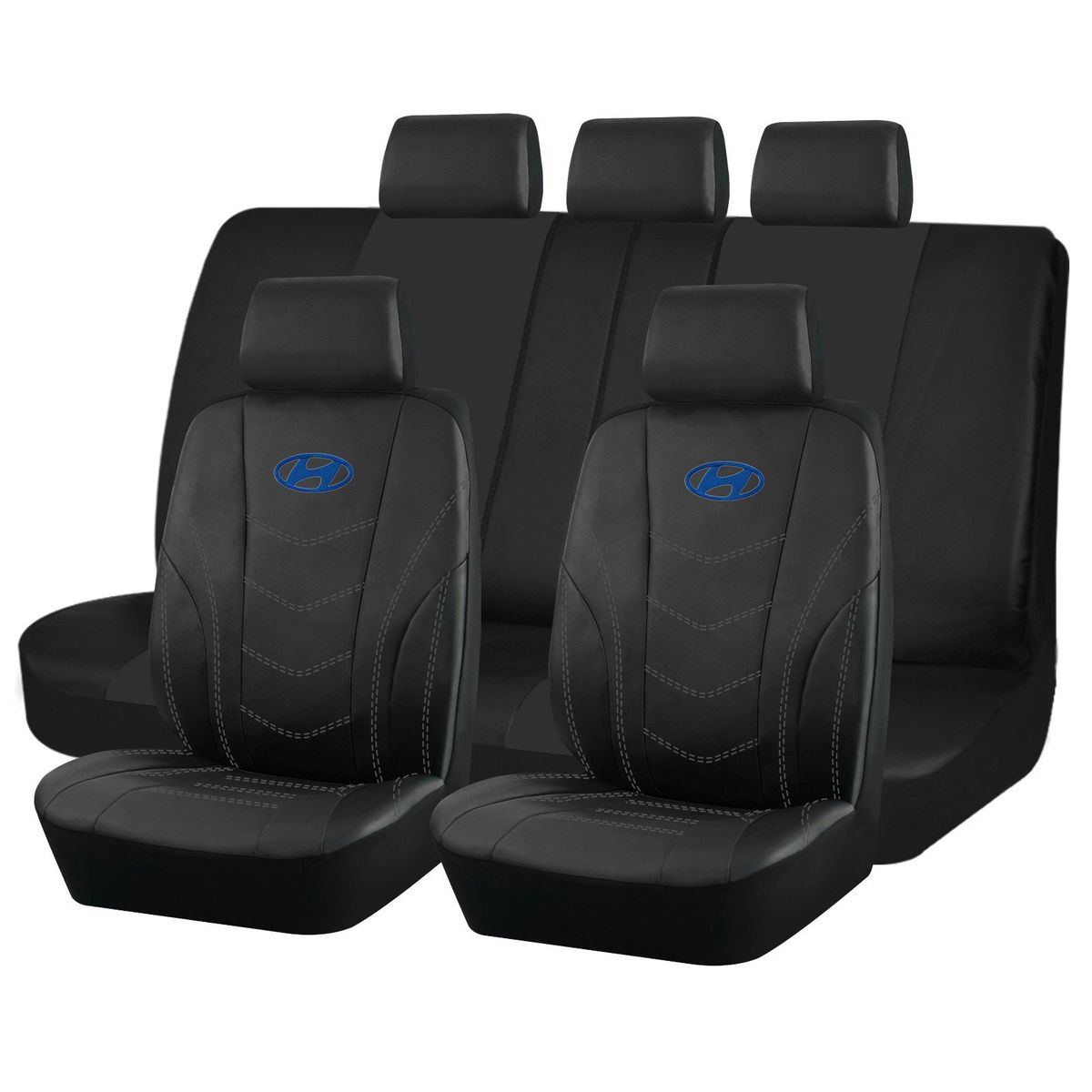 GENERICO - Fundas Cubre Asiento Auto Hyundai Eco Cuero Negro