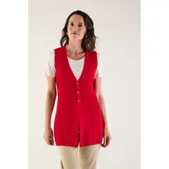 MA GRIFFE - Sweater Liso Rojo Casual
