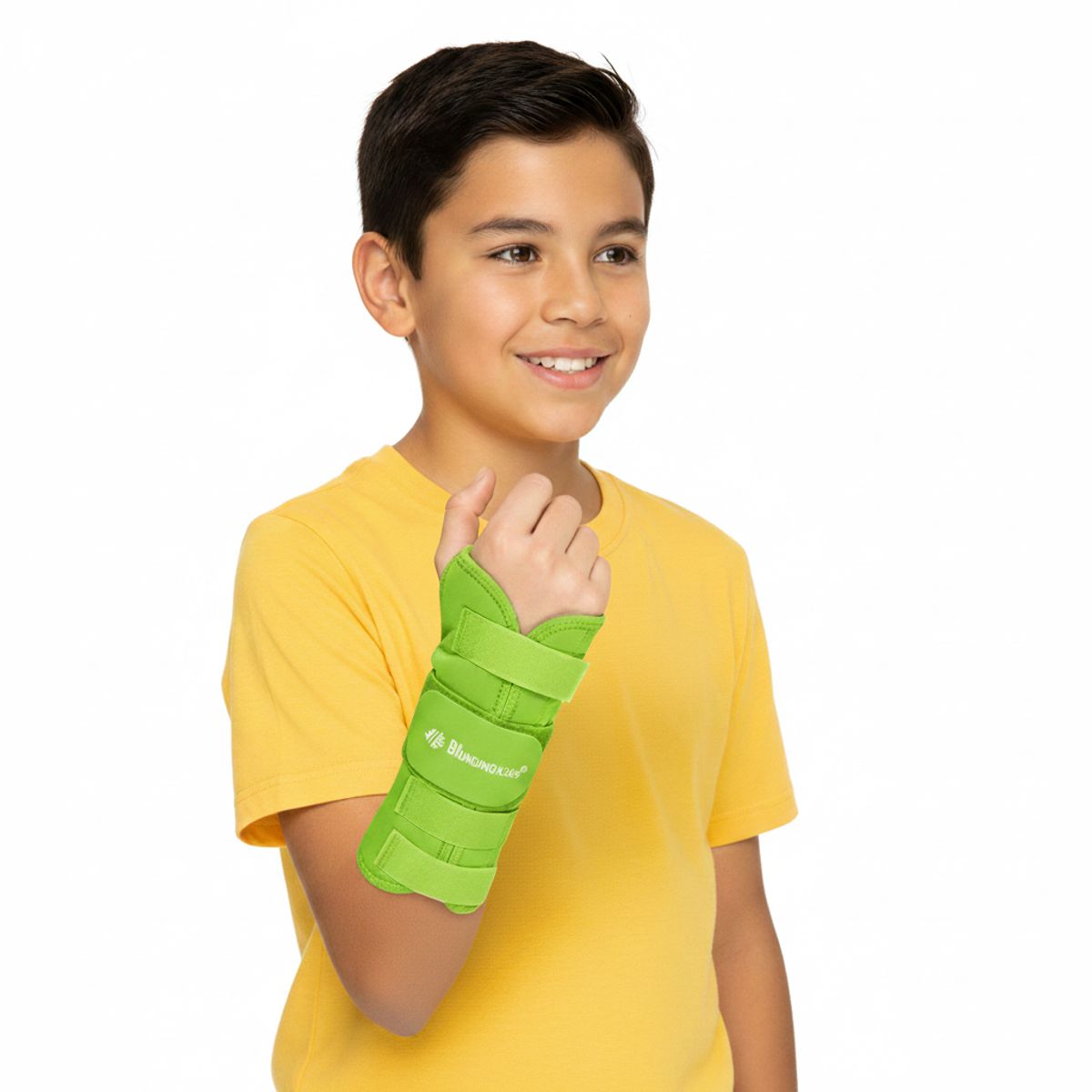 BLUNDING - Muñequera Inmovilizadora Pediatrica Niño Verde Talla 12-14 Derecha