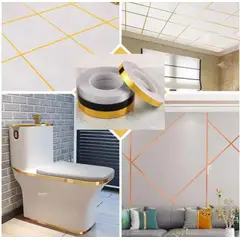 GENERICO - 2 Cintas Decorativas Adhesiva Plateada Para Juntas 1.5cm 50mts