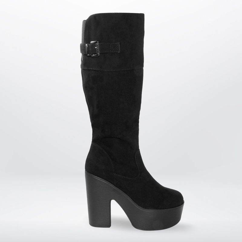 AGW - Botas Mujer Bucaneras Altas Plataforma Taco Forradas en Chiporro