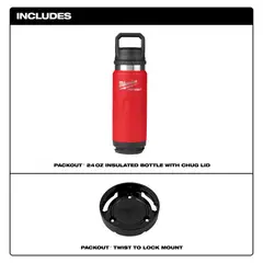 MILWAUKEE - BOTELLA TERMICA PACKOUT DE 24 ROJA 48-22-8396R