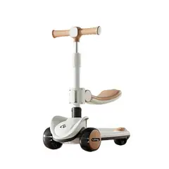 GOLDEN BABY'S - Scooter Monopatin con asiento y Luz Musica Cafe 2 EN 1