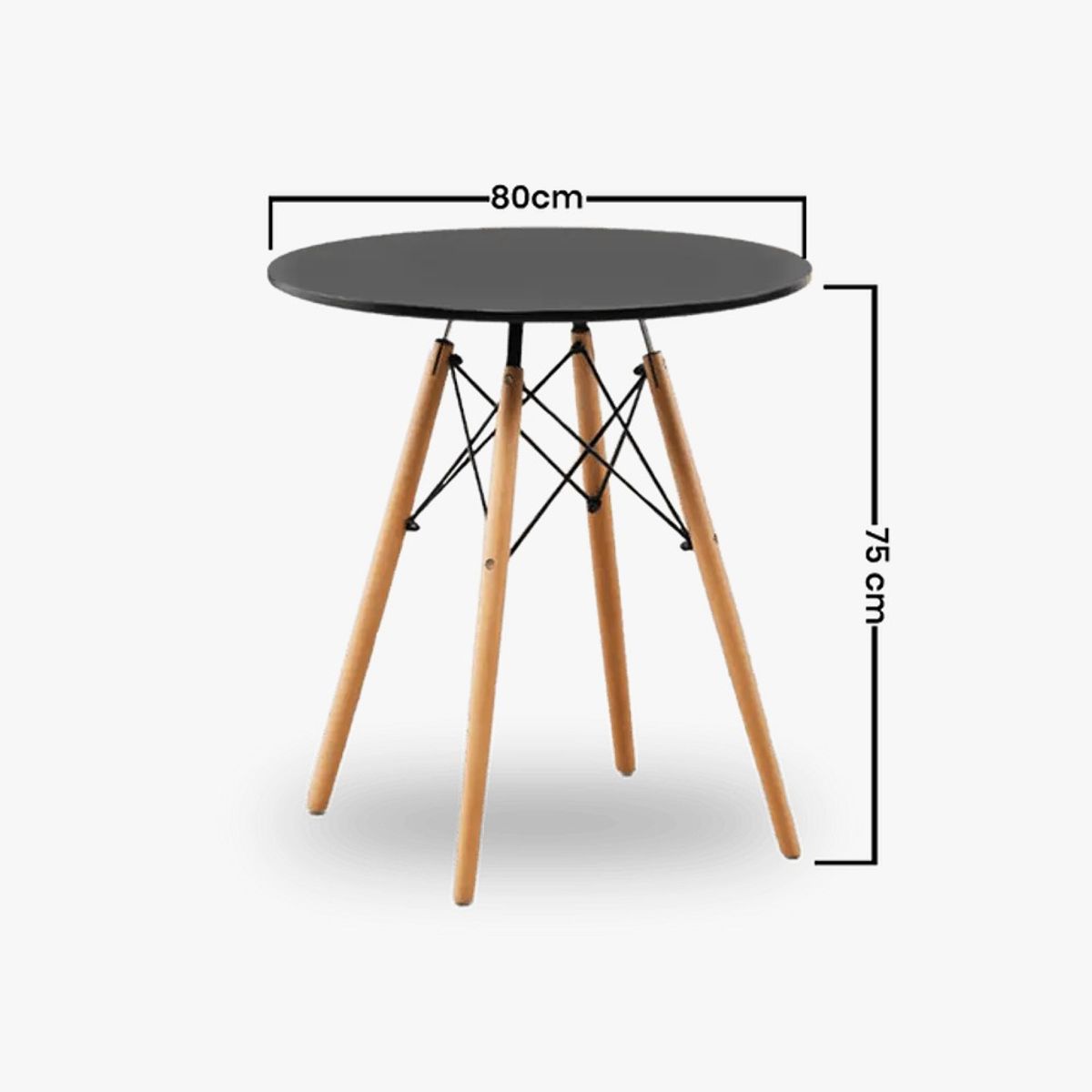 CORI CORI - Mesa de Comedor Eames Redonda 80cms Negro