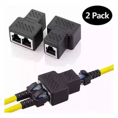 EDWINAYY - Extensión Doble Enchufe Conectores Rj45 Ethernet Cat5 2 Pcs