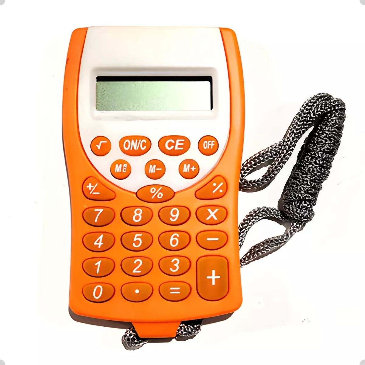 GENERICO - Mini Calculadora De Bolsillo En Colores Con Cuerda