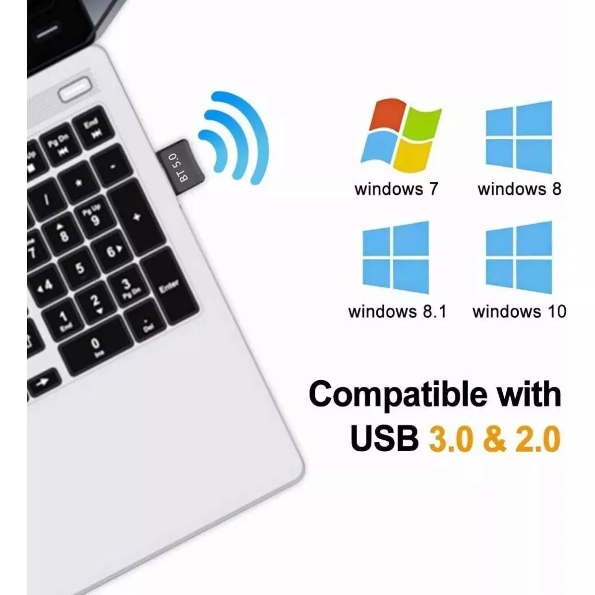 EDWINAYY - Transmisor Receptor Adaptador Bluetooth Usb 2 En 1 Audio Aux