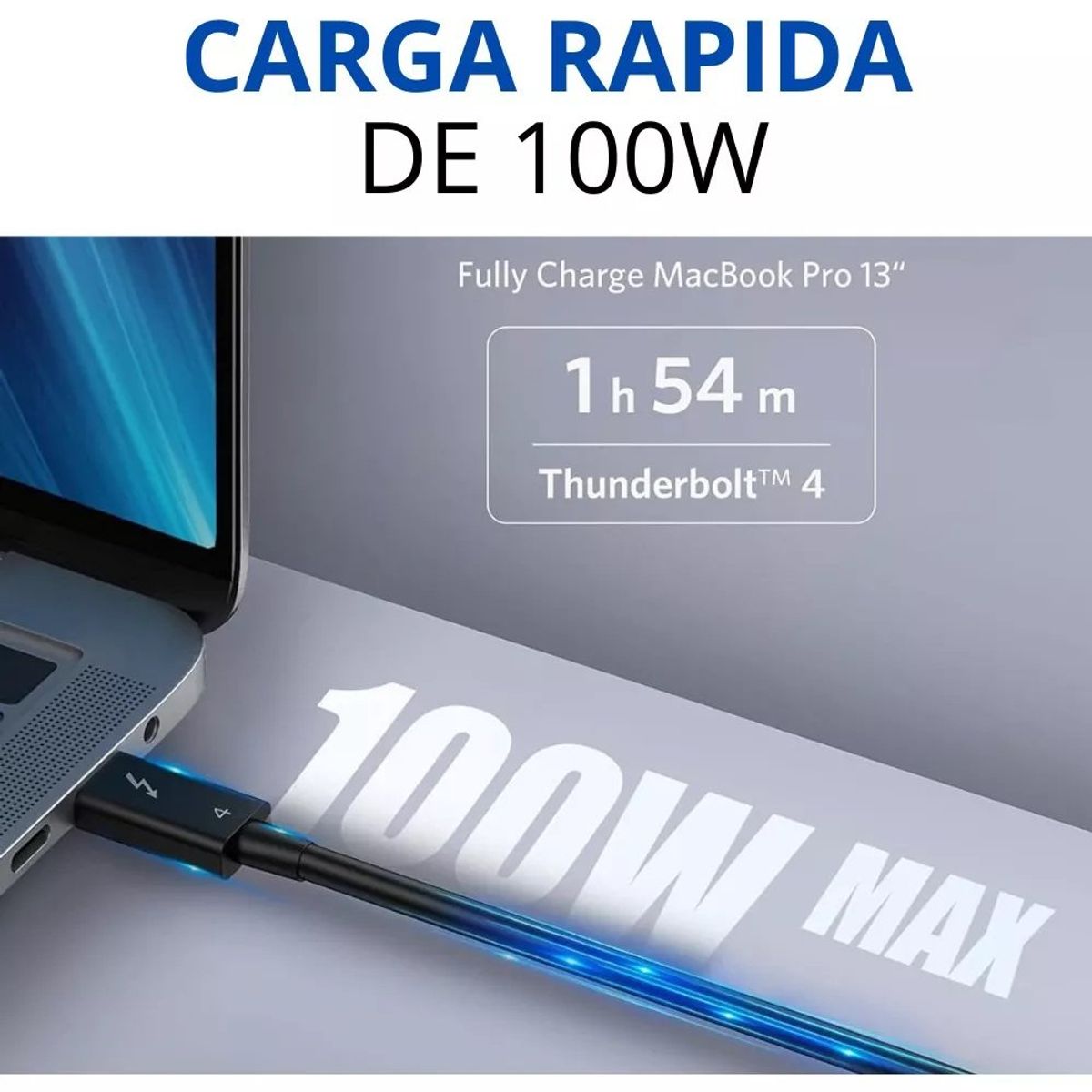 KUANGYE - Cable Usb C 4.0 Thunderbolt 4 1m 40gbp/s 100w Salida 8k 60hz