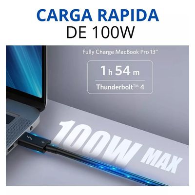 Imagen 2 del producto Cable Usb C 4.0 Thunderbolt 4 1m 40gbp/s 100w Salida 8k 60hz