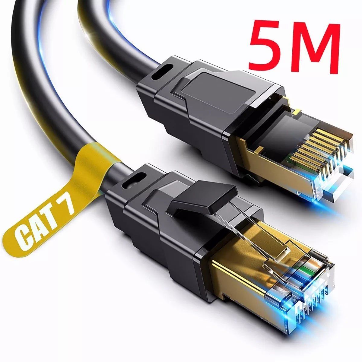 EDWINAYY - Cable 5m Red Lan Ethernet Cat7 10gbps 600mhz Rj45  Nylon