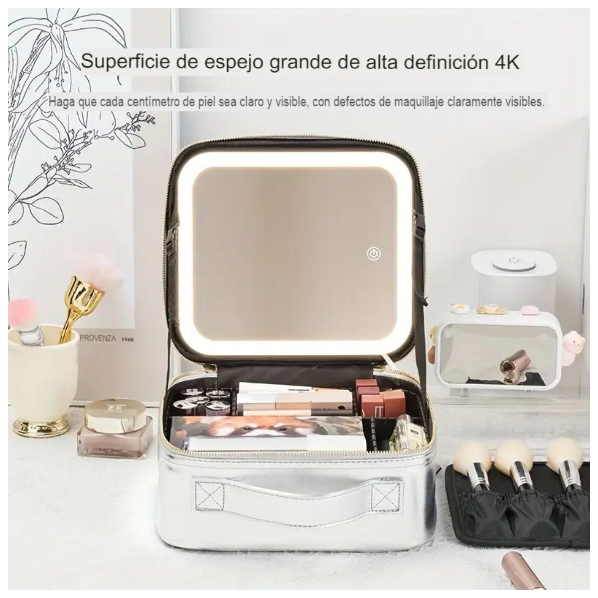 GENERICO - Estuche de Maquillaje + Espejo Luminoso