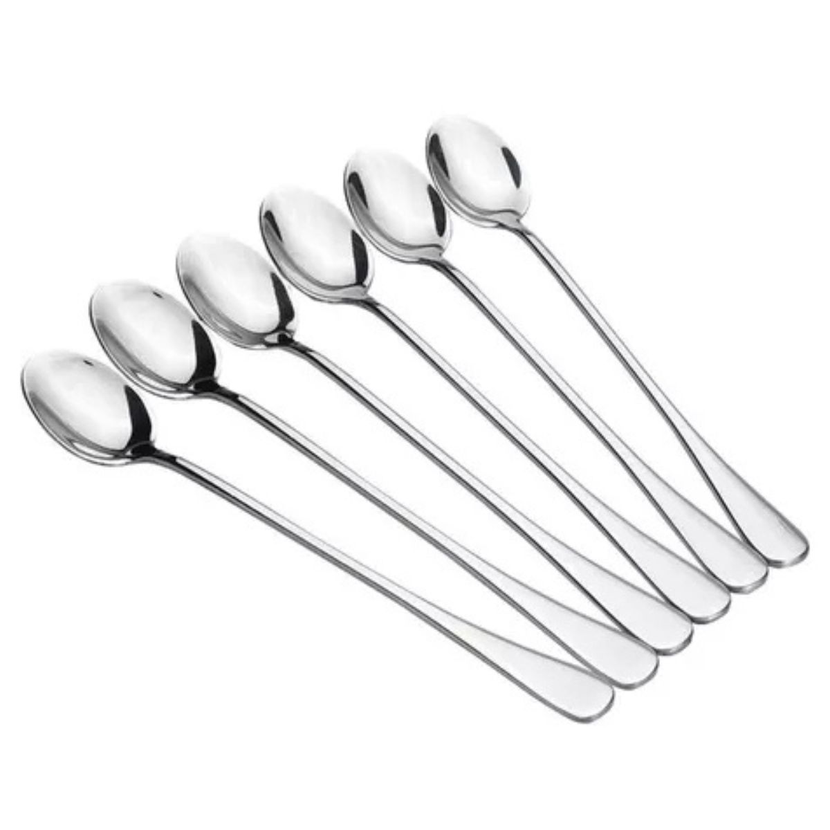GENERICO - Juego X6 Cucharas Largas Ovalada