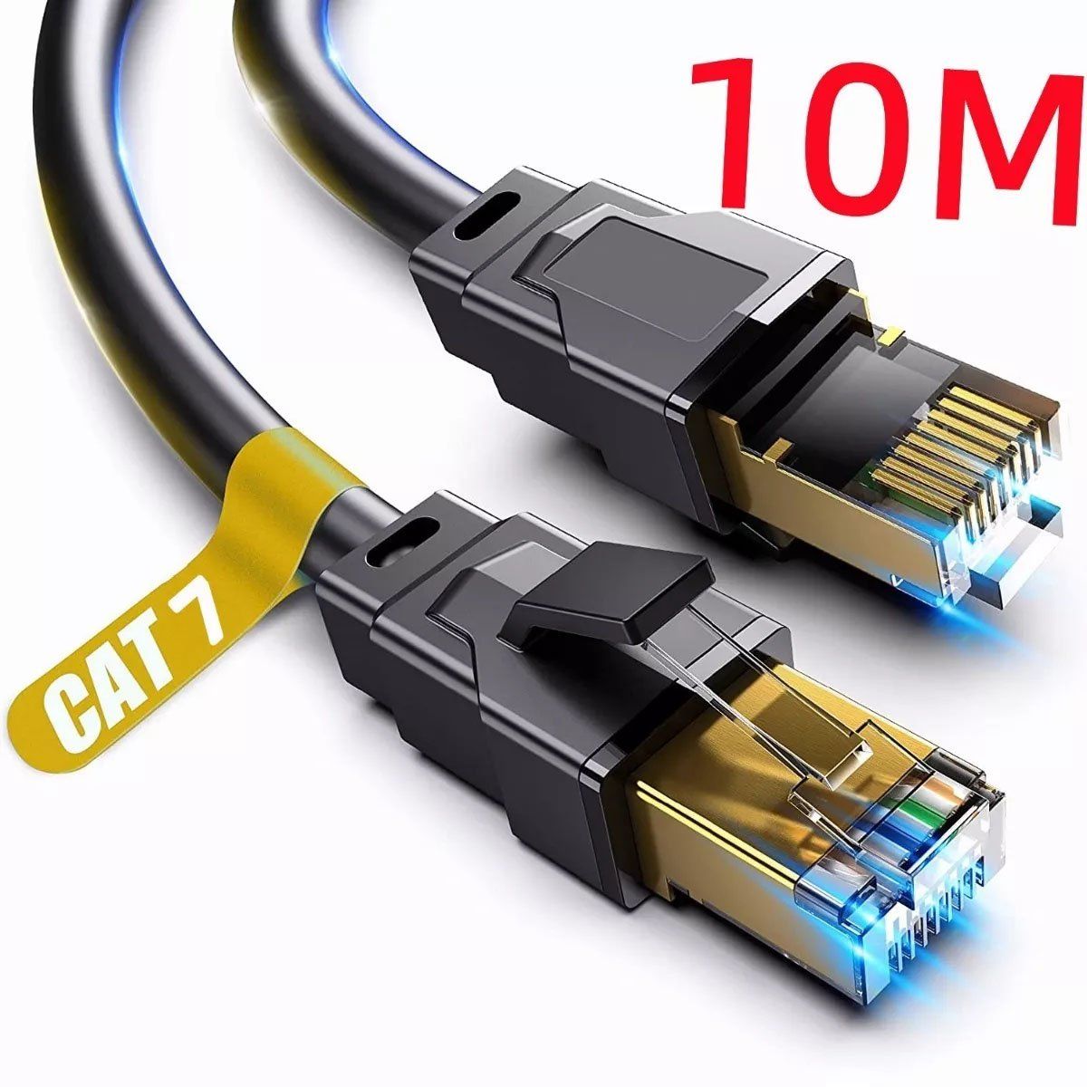 EDWINAYY - Cable 10m Red Lan Ethernet Cat7 10gbps 600mhz Rj45  Nylon