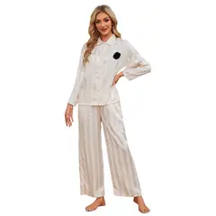 BLWOENS - Pijama de para mujeres - 2 piezas - Beige