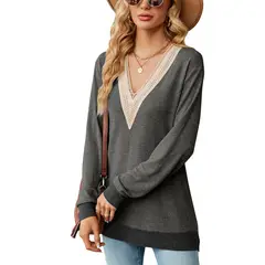 BLWOENS - Polera de manga larga para mujeres - Gris