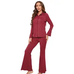 BLWOENS - Pijama de para mujeres - 2 piezas - Rojo