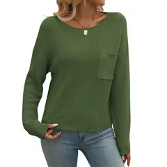 BLWOENS - Polera de manga larga para mujeres - Verde