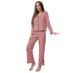 BLWOENS - Pijama de para mujeres - 2 piezas - Rosa