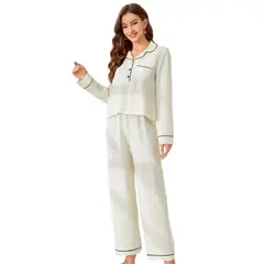 BLWOENS - Pijama de para mujeres - 2 piezas - Blanco