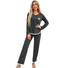 BLWOENS - Pijama de para mujeres - 2 piezas - Gris