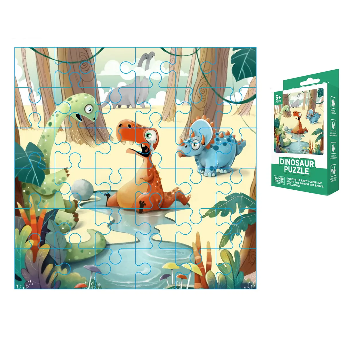 GENERICO - Tema Dinosaurios Puzzles Educativos Juguetes Para Niños
