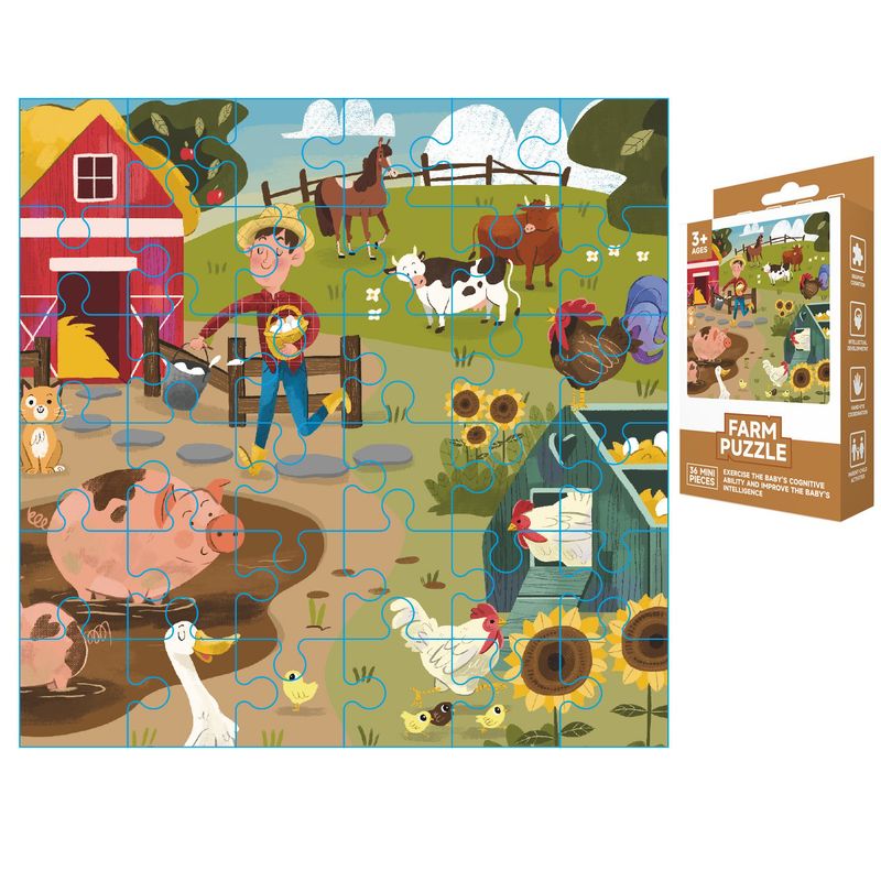 GENERICO - Tema Granja Puzzles Educativos Juguetes Para Niños Regalo