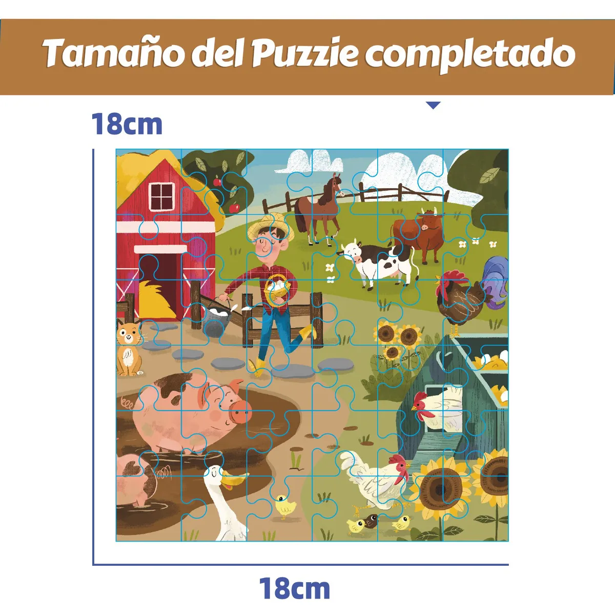 GENERICO - Tema Granja Puzzles Educativos Juguetes Para Niños Regalo
