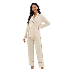 BLWOENS - Pijama de para mujeres - 2 piezas - Beige