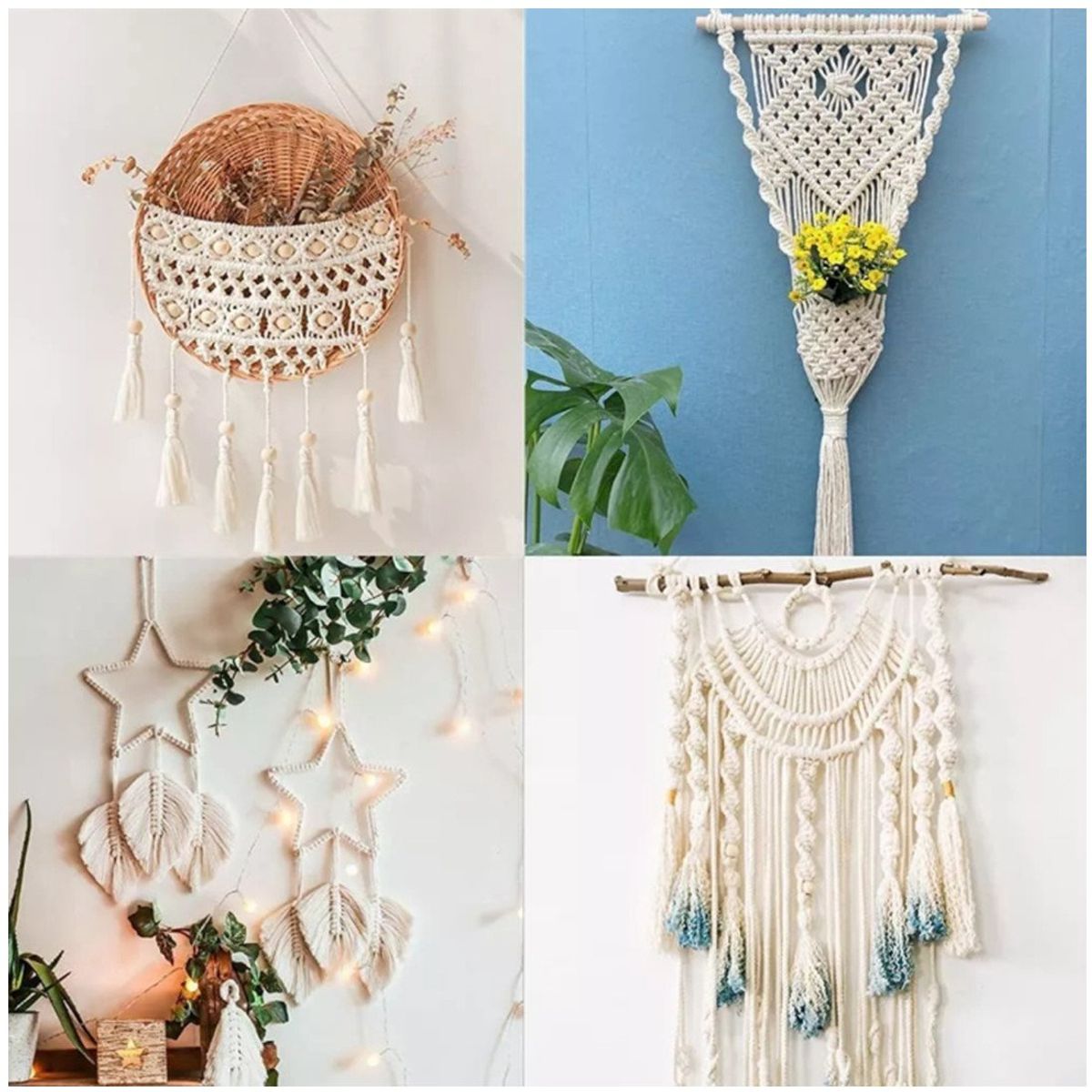 KUANGYE - Hilo De Algodón Natural Para Macramé 5mmX200m Cordón Detejer Crudo