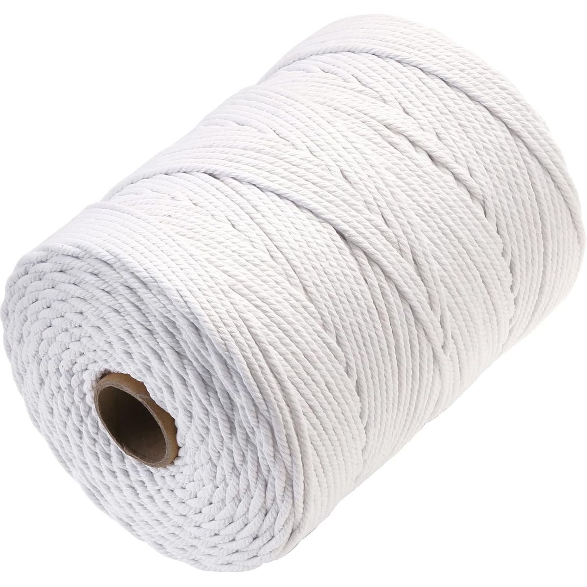 KUANGYE - Hilo De Algodón Natural Para Macramé 5mmX200m Cordón Detejer Blanco