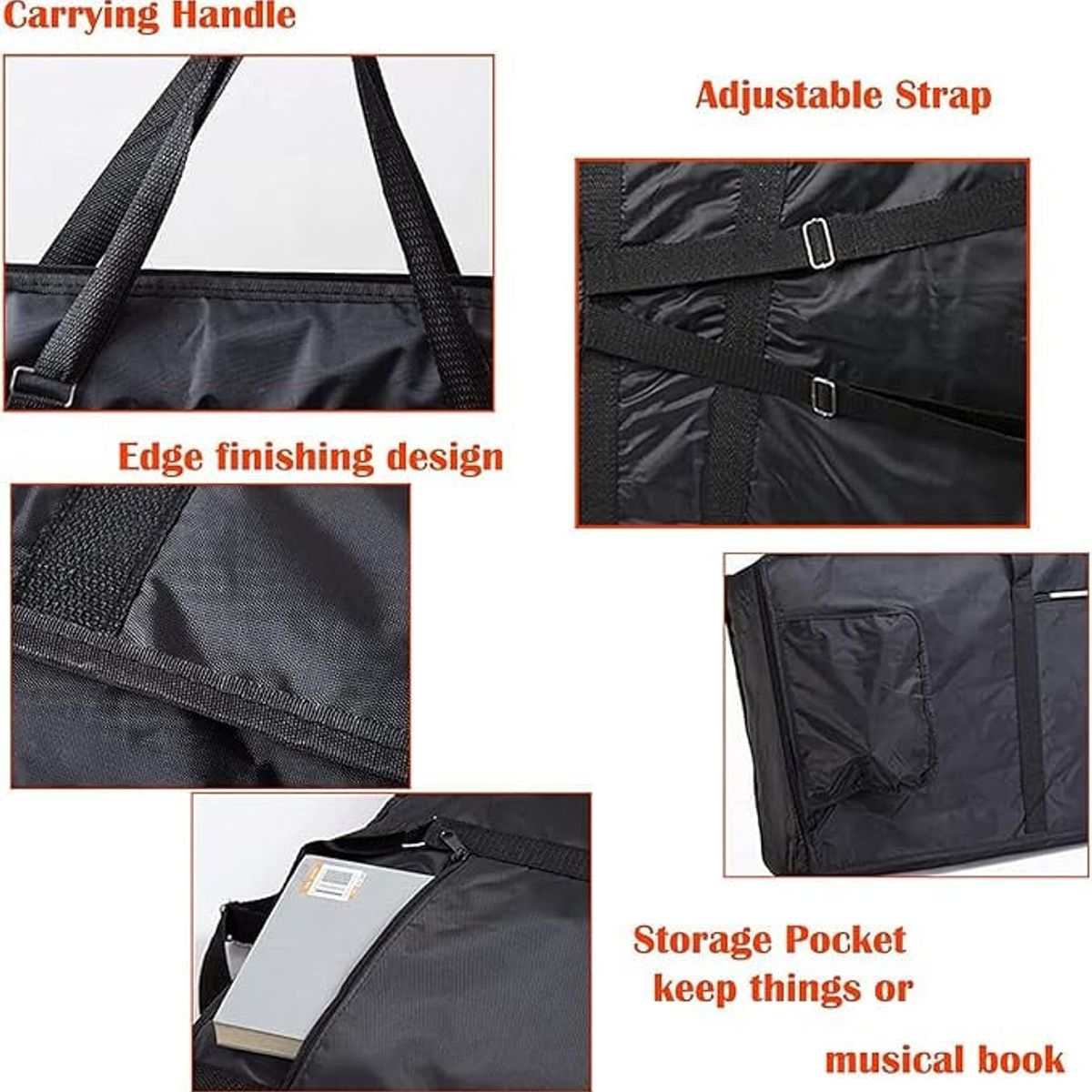 KUANGYE - Funda Acolchada Musical Teclado 61 Teclas Bolso Impermeable