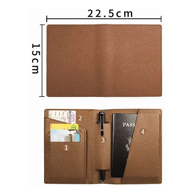 EDWINAYY - Porta Pasaporte Documentos Funda Protectora Viaje Con